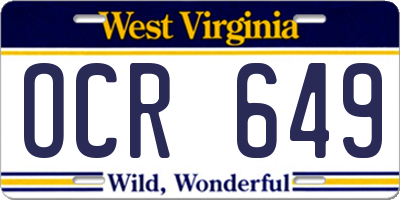 WV license plate OCR649