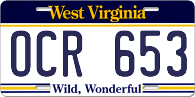 WV license plate OCR653
