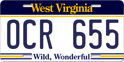 WV license plate OCR655