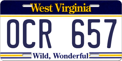 WV license plate OCR657