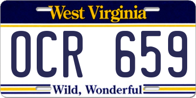WV license plate OCR659