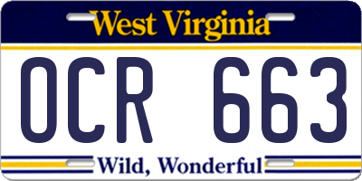 WV license plate OCR663