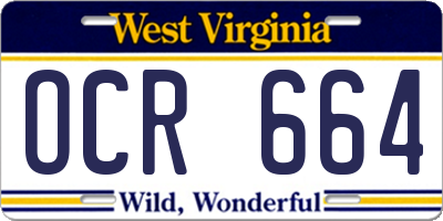 WV license plate OCR664