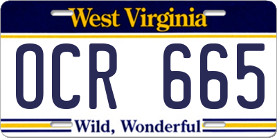 WV license plate OCR665