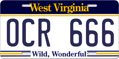 WV license plate OCR666