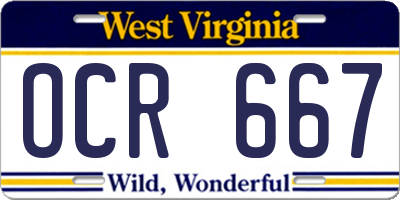 WV license plate OCR667