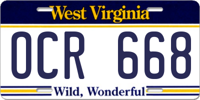 WV license plate OCR668