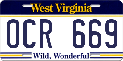 WV license plate OCR669