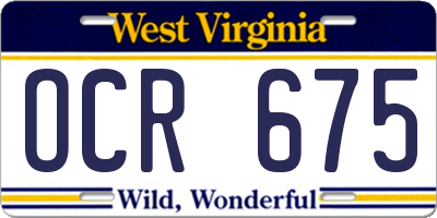 WV license plate OCR675
