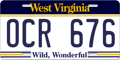 WV license plate OCR676