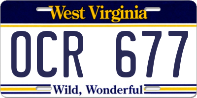WV license plate OCR677