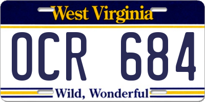 WV license plate OCR684
