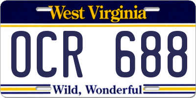WV license plate OCR688