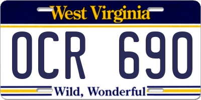 WV license plate OCR690