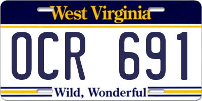 WV license plate OCR691
