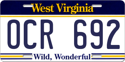 WV license plate OCR692