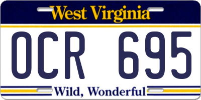 WV license plate OCR695