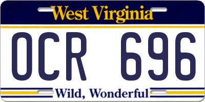 WV license plate OCR696