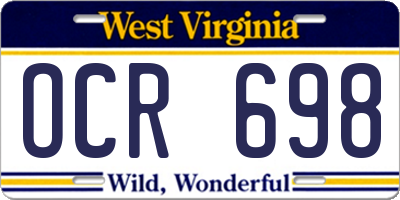 WV license plate OCR698