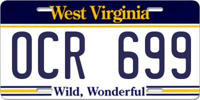 WV license plate OCR699