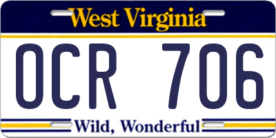 WV license plate OCR706
