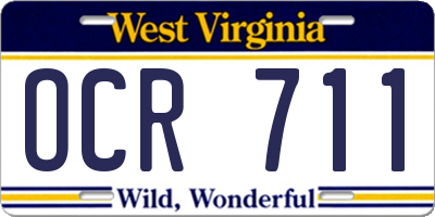 WV license plate OCR711