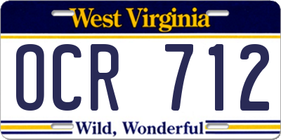 WV license plate OCR712