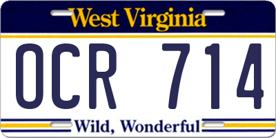 WV license plate OCR714