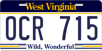 WV license plate OCR715