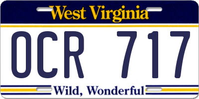 WV license plate OCR717