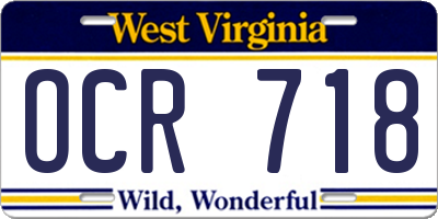 WV license plate OCR718