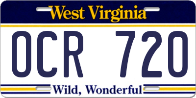 WV license plate OCR720