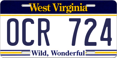 WV license plate OCR724