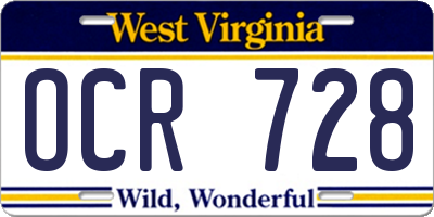 WV license plate OCR728