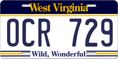 WV license plate OCR729