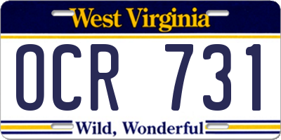 WV license plate OCR731
