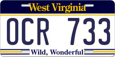 WV license plate OCR733