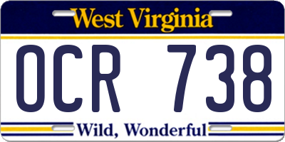 WV license plate OCR738