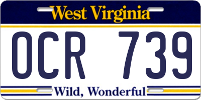 WV license plate OCR739