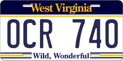 WV license plate OCR740
