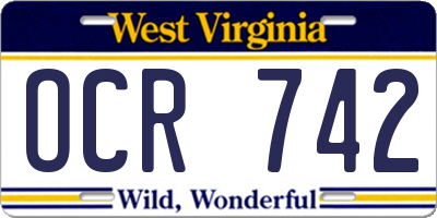 WV license plate OCR742
