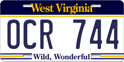 WV license plate OCR744