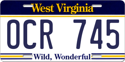 WV license plate OCR745