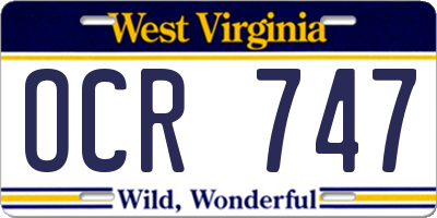 WV license plate OCR747