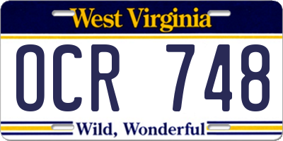 WV license plate OCR748