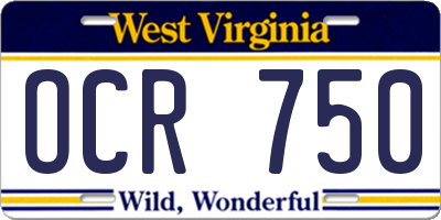 WV license plate OCR750