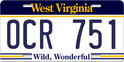 WV license plate OCR751