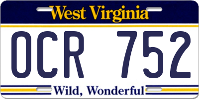 WV license plate OCR752
