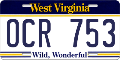 WV license plate OCR753