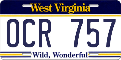 WV license plate OCR757